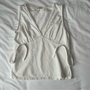 John Galt White V-Neck Tank Top